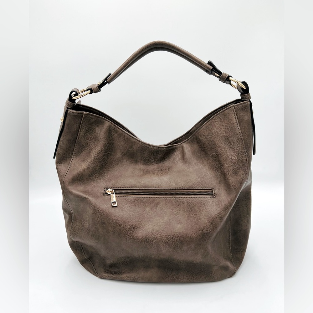 NWOT Slouchy Faux Leather Hobo Bag with Gold Hardware Vegan Leather Cruelty Free